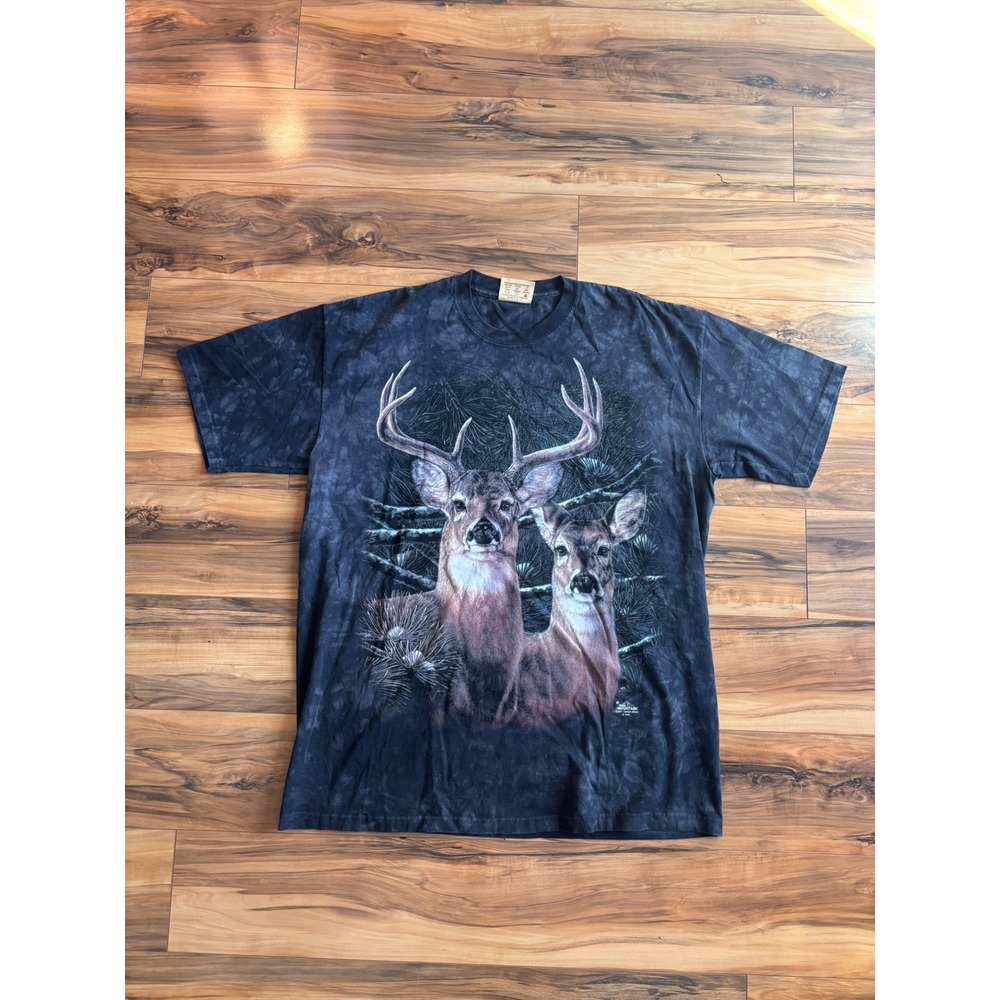 Vintage 2001 The Mountain Deer Buck Tie Dye T-Shirt XL Carolyn Mock Wildlife